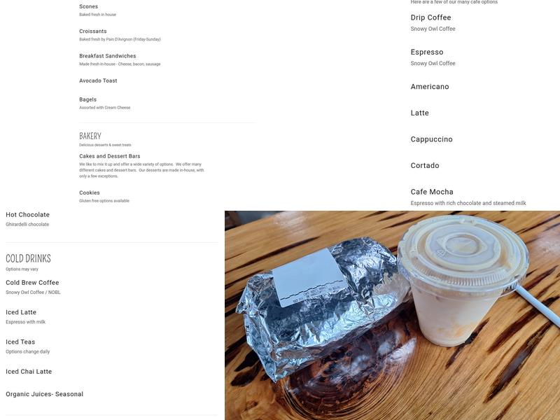 Cape Roots Market Menu