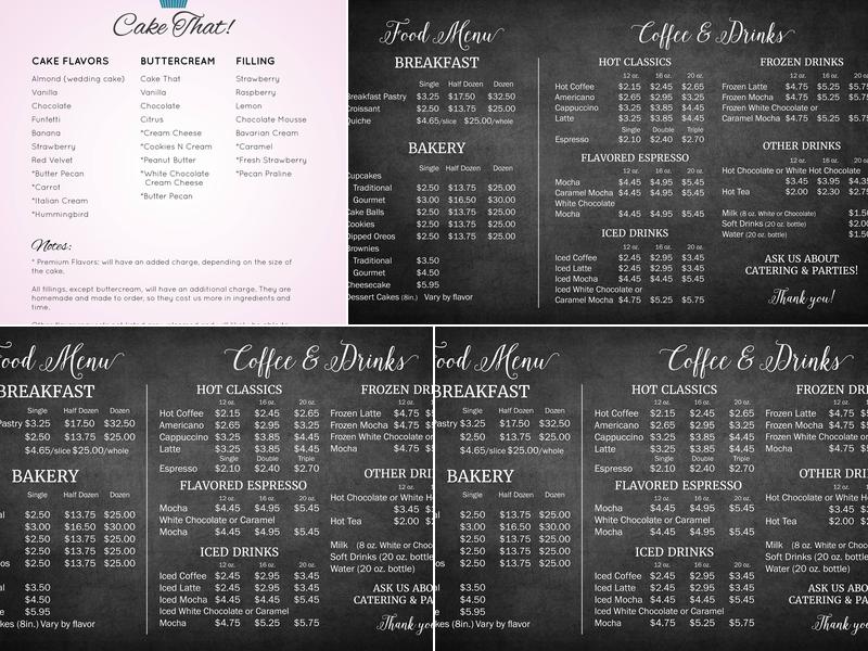 Cake That Menu