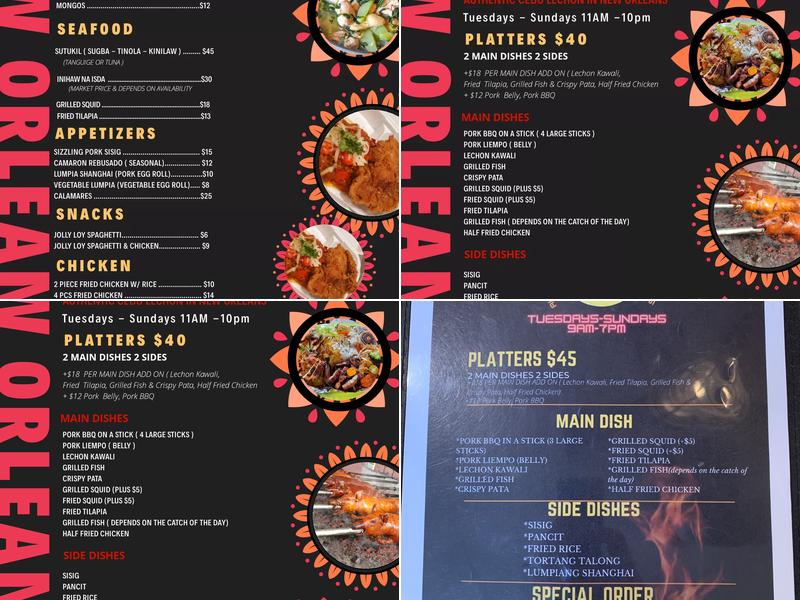 Cebu Lechon Menu