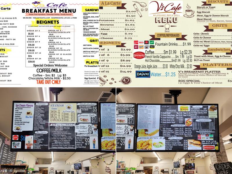 V's Cafe Menu