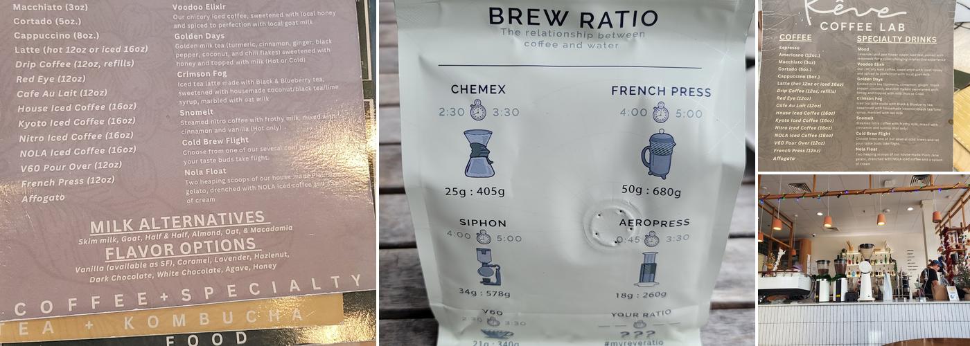 Rêve Coffee Lab BTR Menu