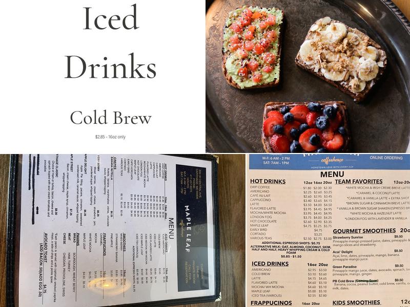 Maple Leaf Coffeehouse & Smootherie Menu