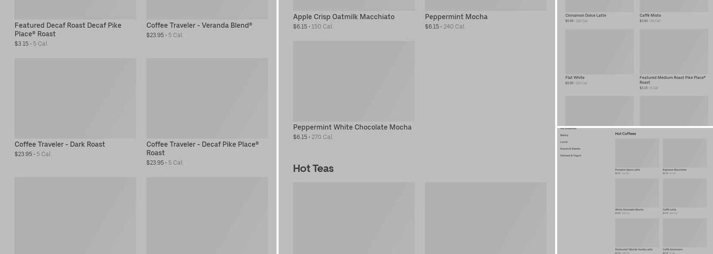 Starbucks Coffee Company Menu