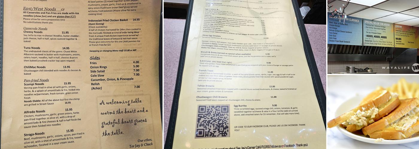 Tee Jay's Corner Cafe Menu