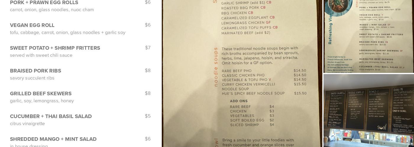 Soall Viet Kitchen - Beverly Menu