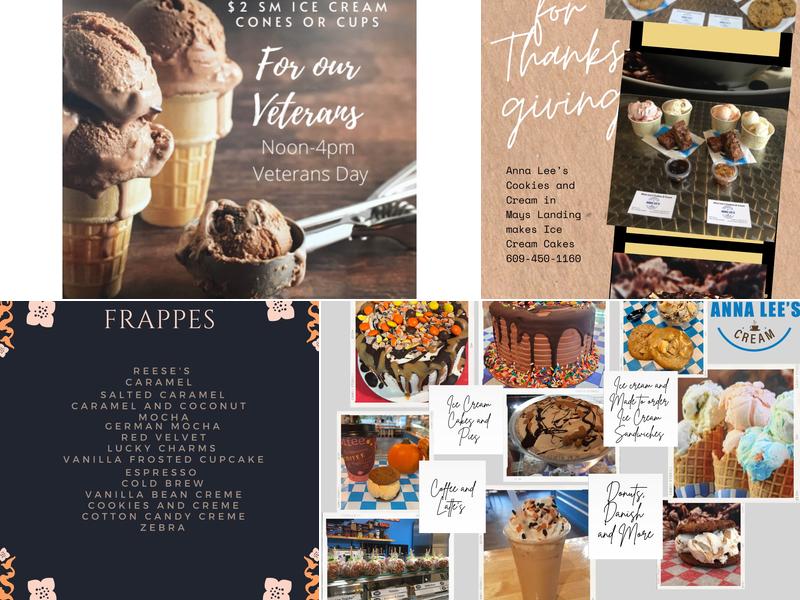 Anna Lee's Cookies and Cream Menu