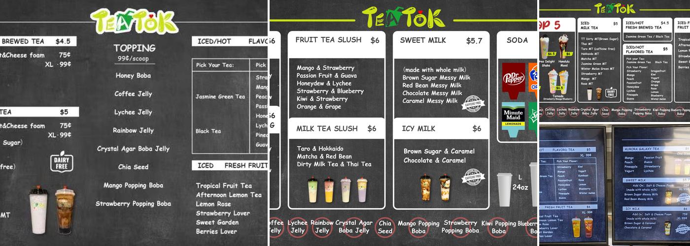 Tea Tok Menu