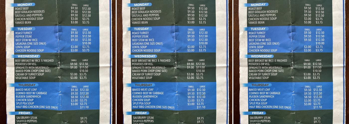 Little Town Coffee Shop Inc. Menu