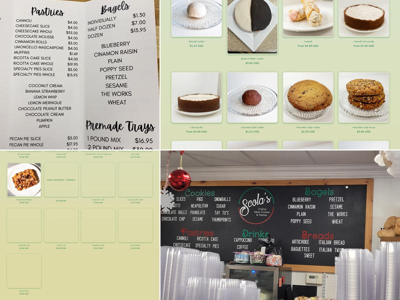 Scola's Original Italian Cookies & Pastries Menu