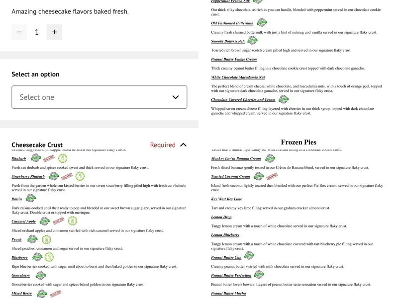 The Pie Box Bakery Menu