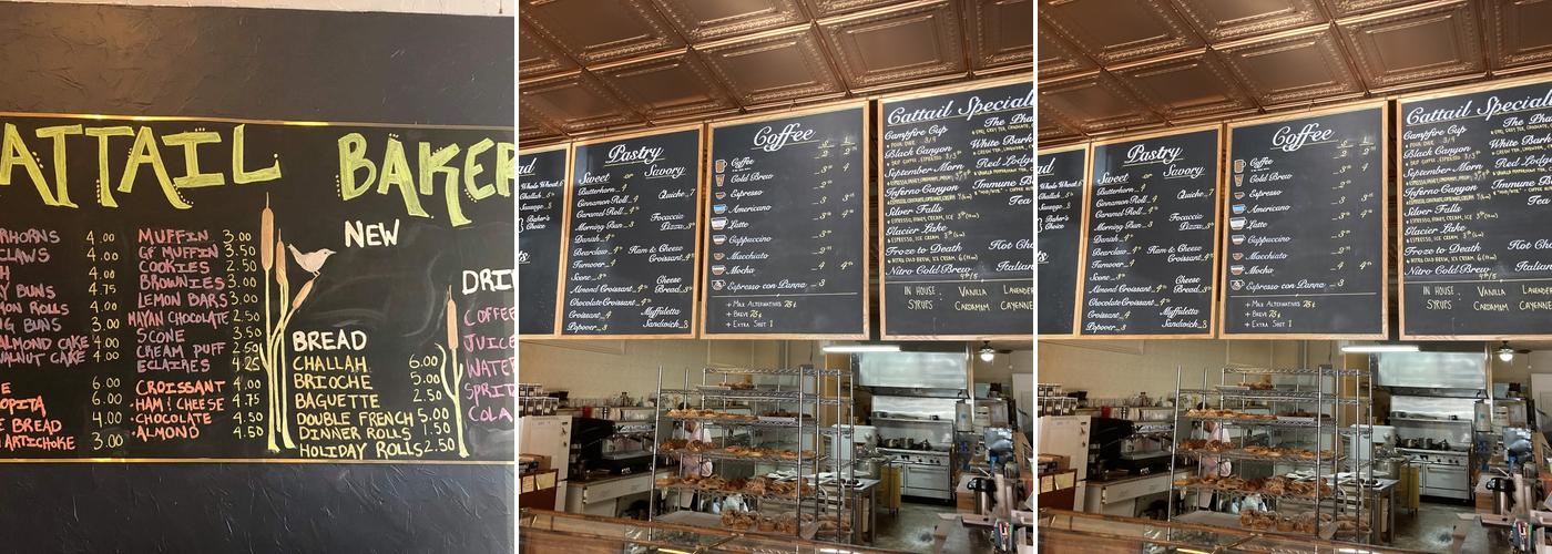 Cattail Bakery Menu