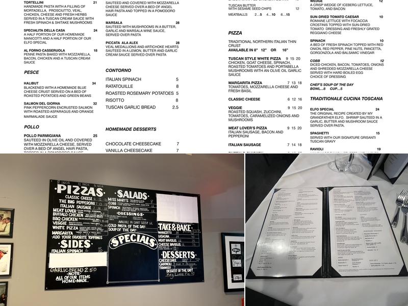 Elfo Grisanti's Menu