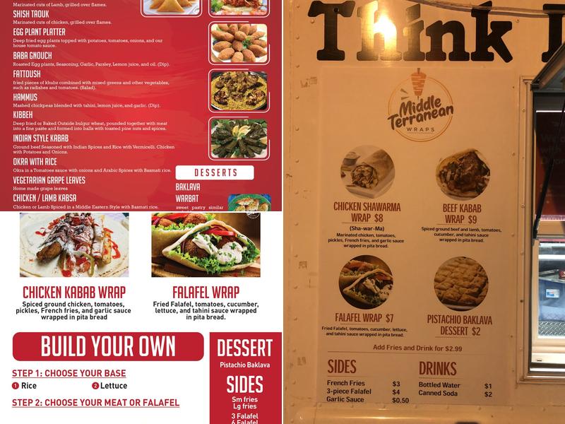 Middle Terranean Wraps, LLC Menu