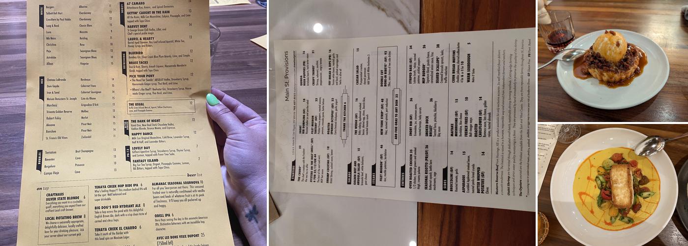 Main St. Provisions Menu