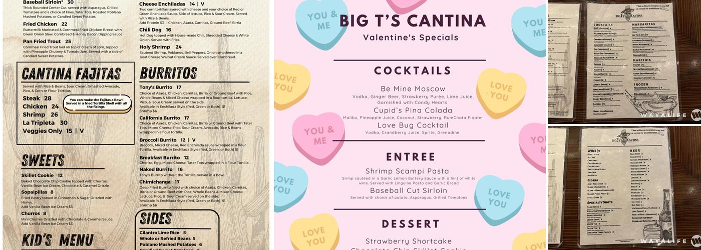 Big T's Cantina Menu