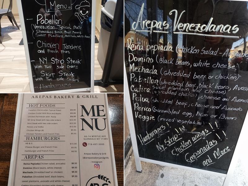 Arepas Bakery & Grill Menu