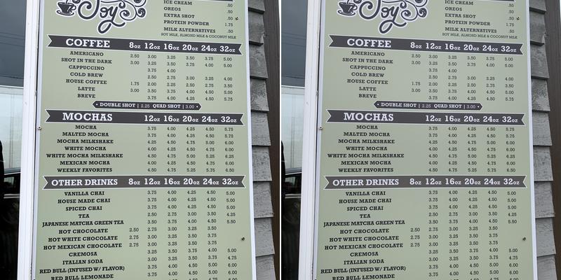 Java Joy LLC Menu