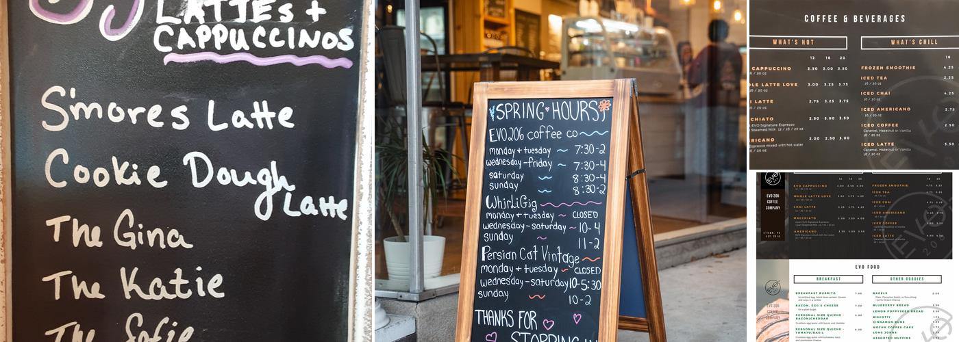 EVO 206 Coffee Co. Menu