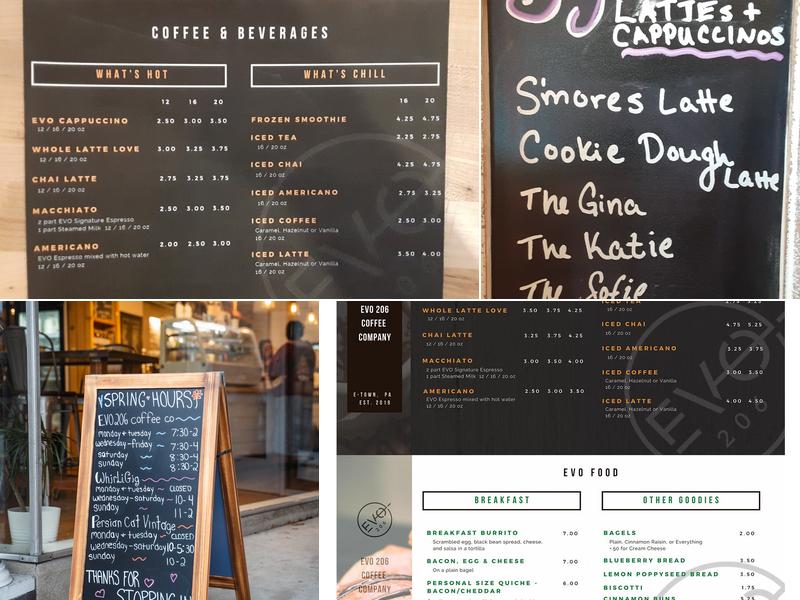 EVO 206 Coffee Co. Menu
