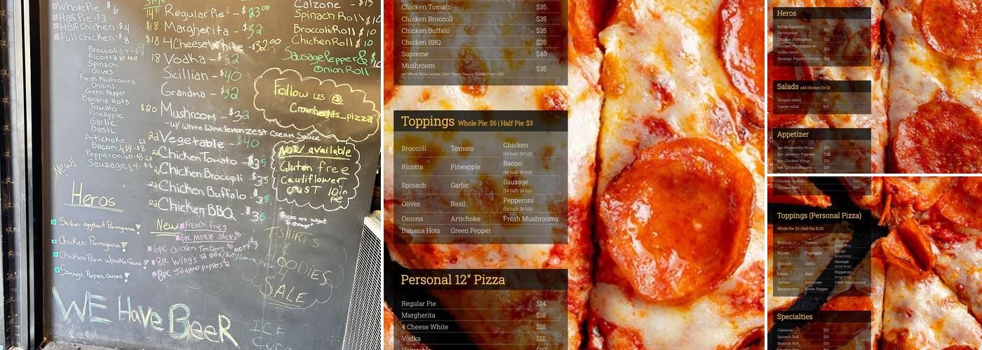 Crown Heights Pizza Menu