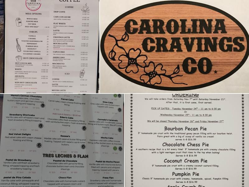 Carolina Cravings Menu
