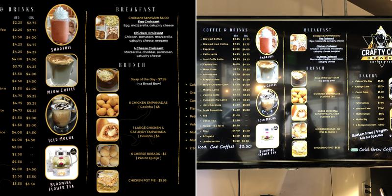 Crafty Cats Brewery, Coffee & Tea Menu