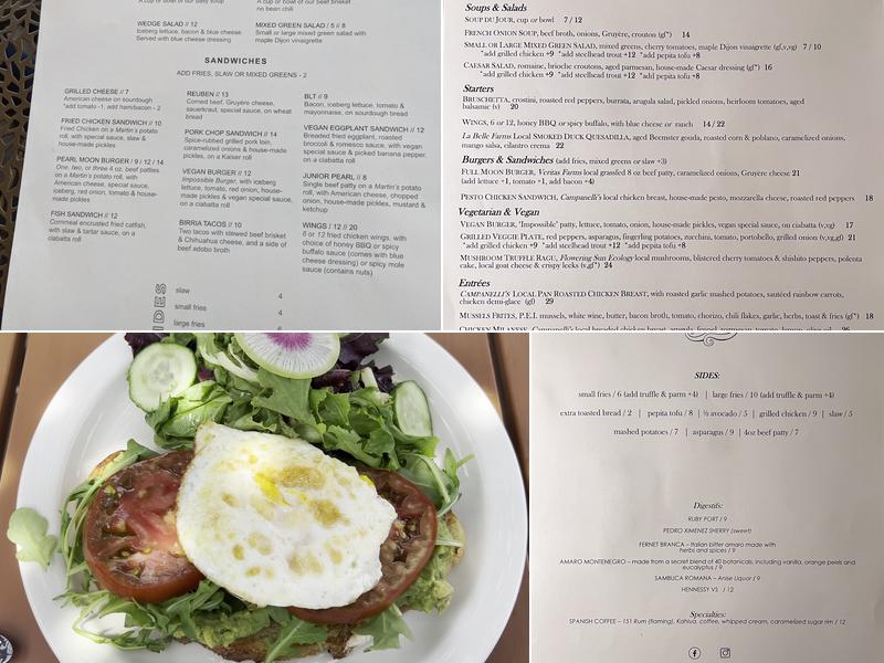 Pearl Moon Woodstock Menu