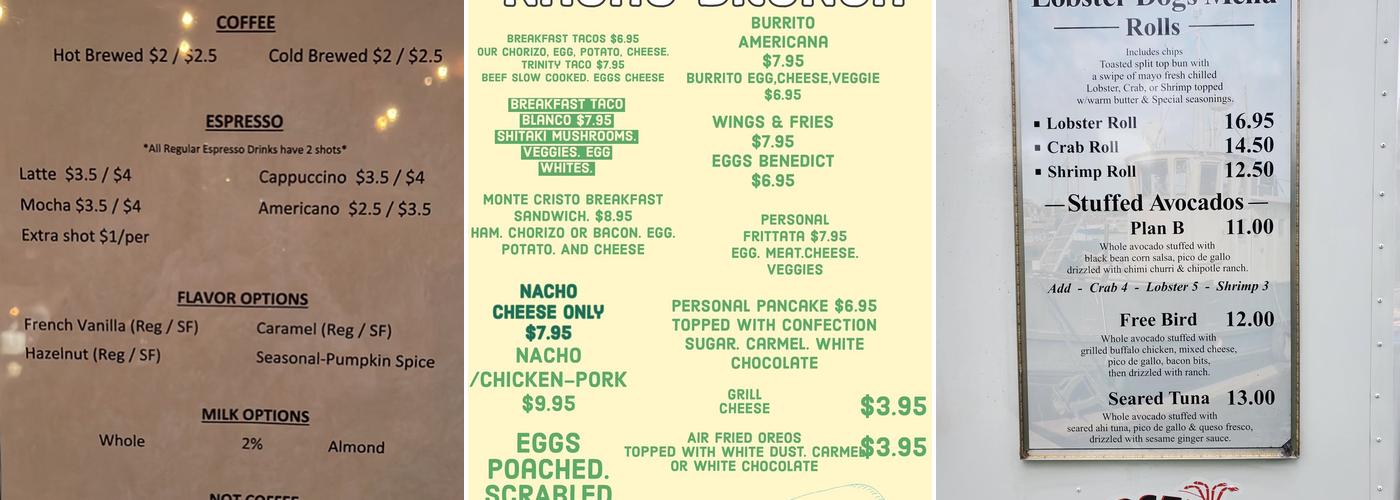 MoCo Brewing Project Menu