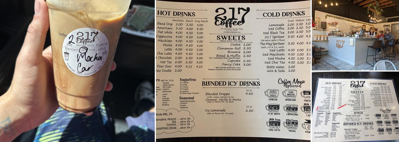 217 Coffee Menu