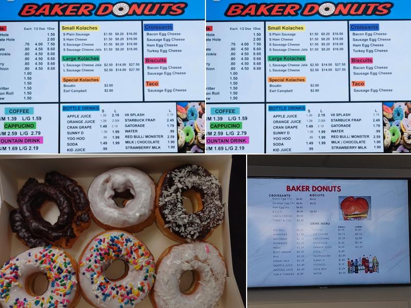 Baker Donuts Menu
