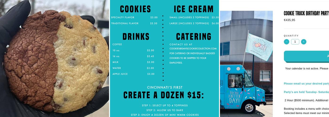 Davis Cookie Collection Menu