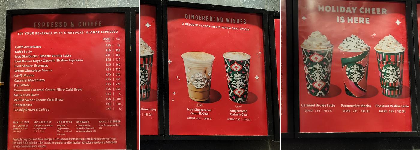 Starbucks Menu