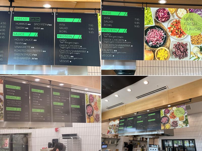 Agape Mediterranean Menu