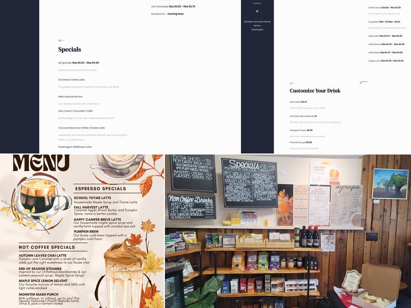 The Rose Gift House and Coffee Menu