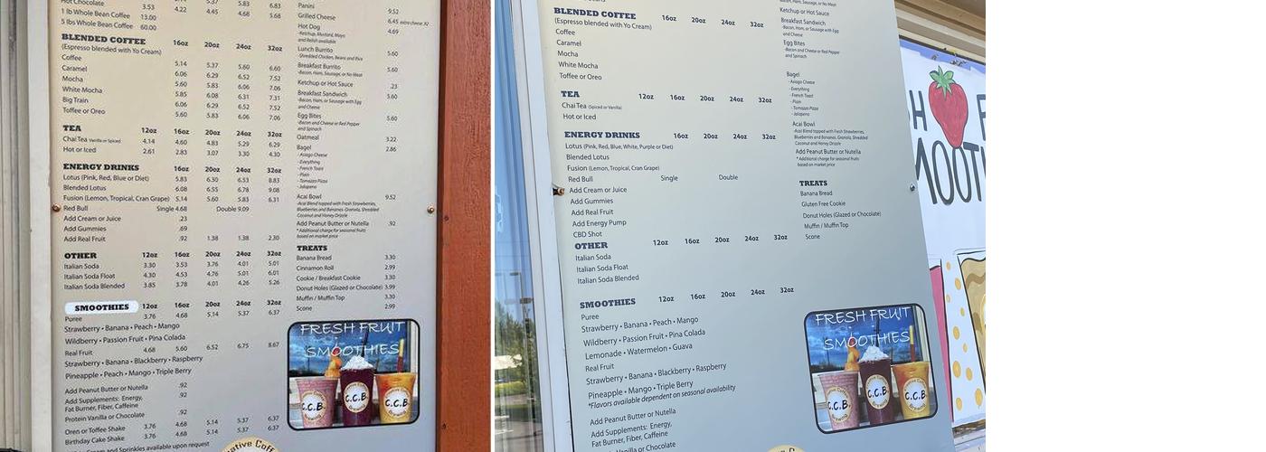 Creative Coffee Brewing Menu