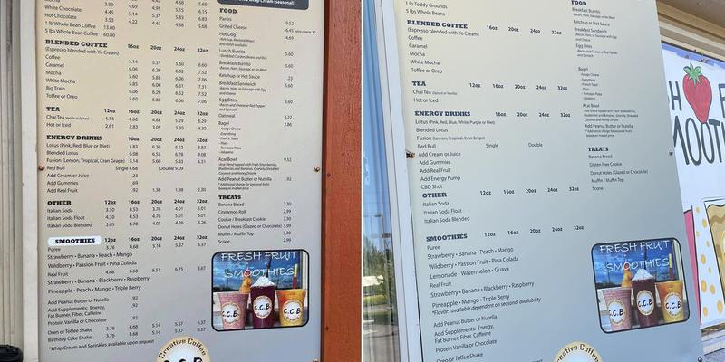 Creative Coffee Brewing Menu