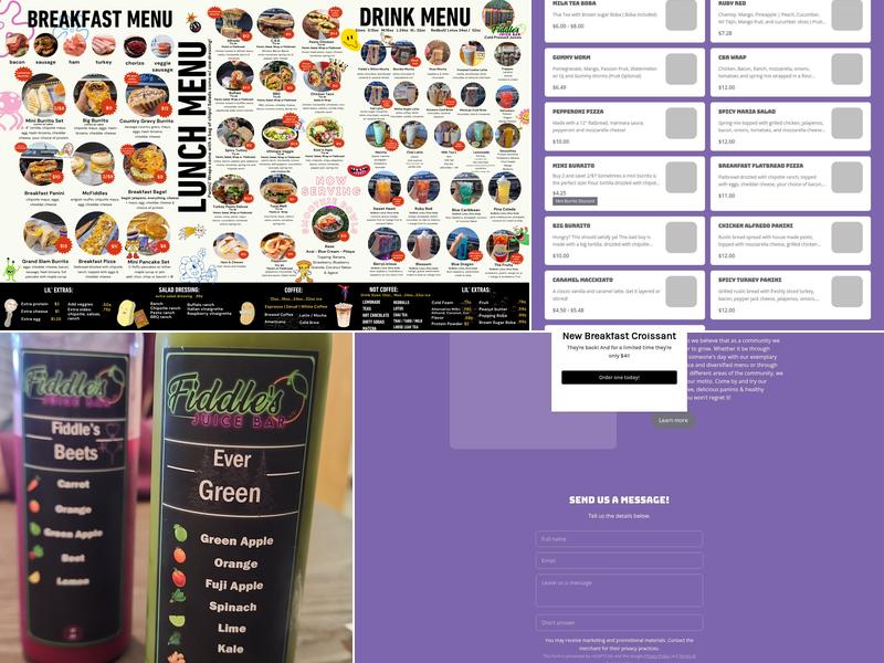 Fiddle's Coffee House Menu