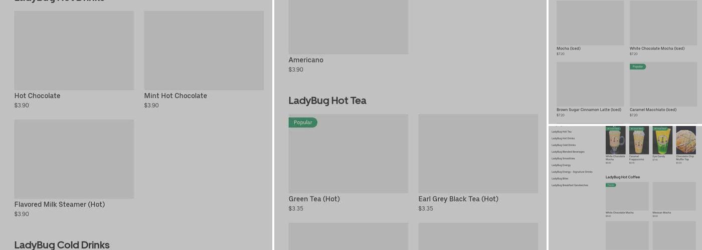 Ladybug Espresso Menu