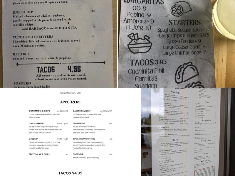 OC Taco Menu