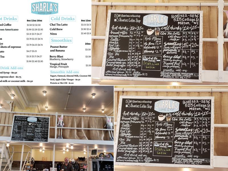 Sharla's Coffee Stop Menu