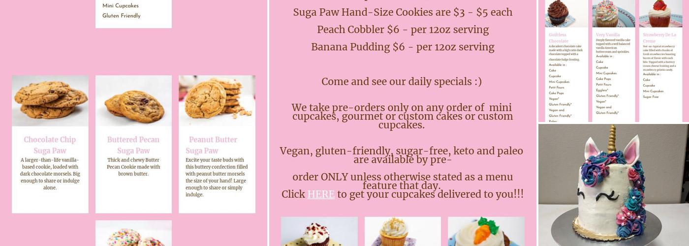 Suga's Cakery Menu