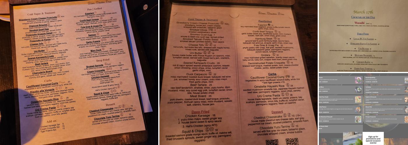 Noah's Cafe Menu