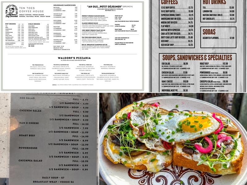 Ten Toes Coffee House Menu