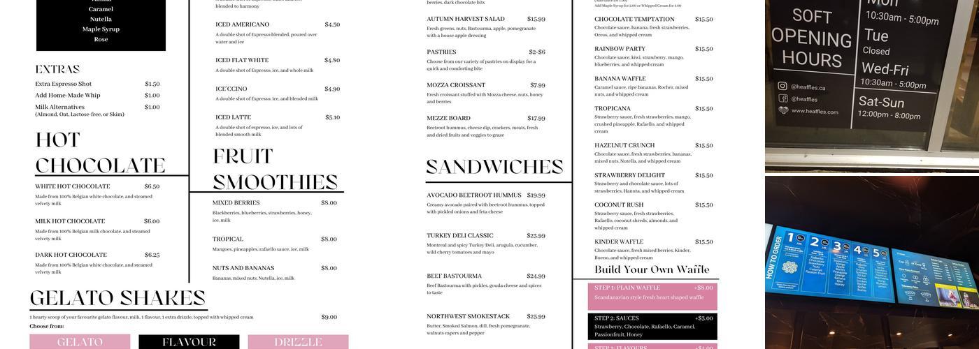 Heaffles Menu