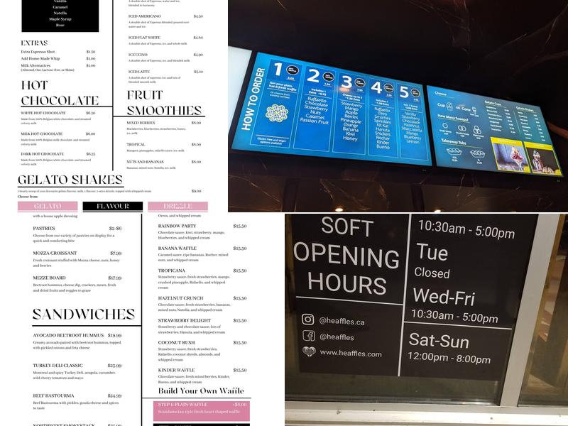 Heaffles Menu