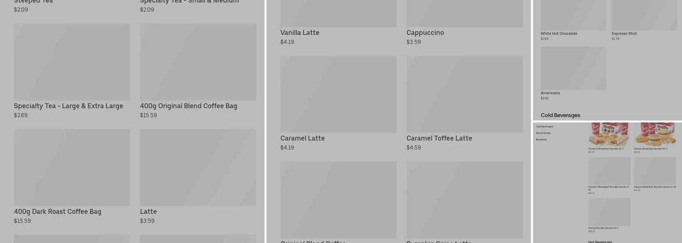 Tim Hortons Menu