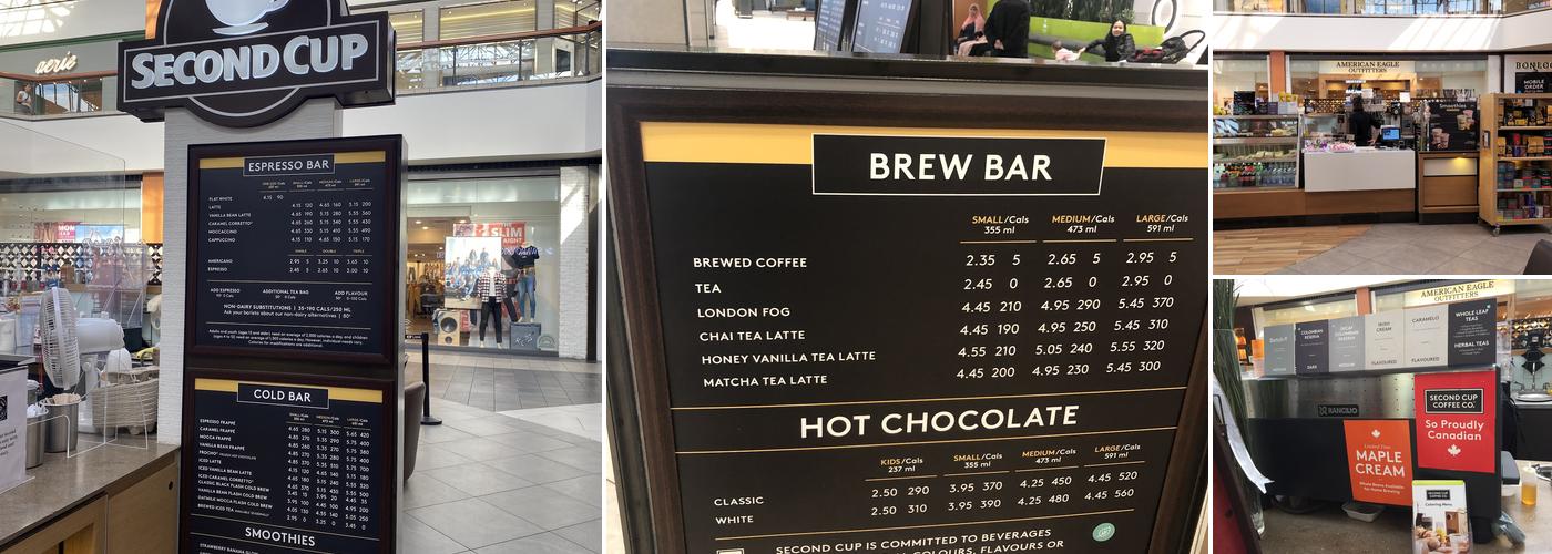 Second Cup Café Menu
