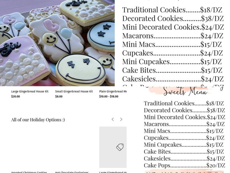 Short & Sweets Bakery Menu