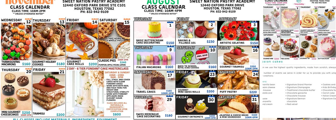 Sweet Nation Co & Pastry Academy Menu
