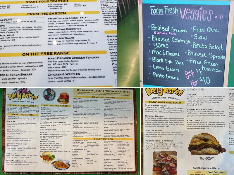 Belly Acres Menu